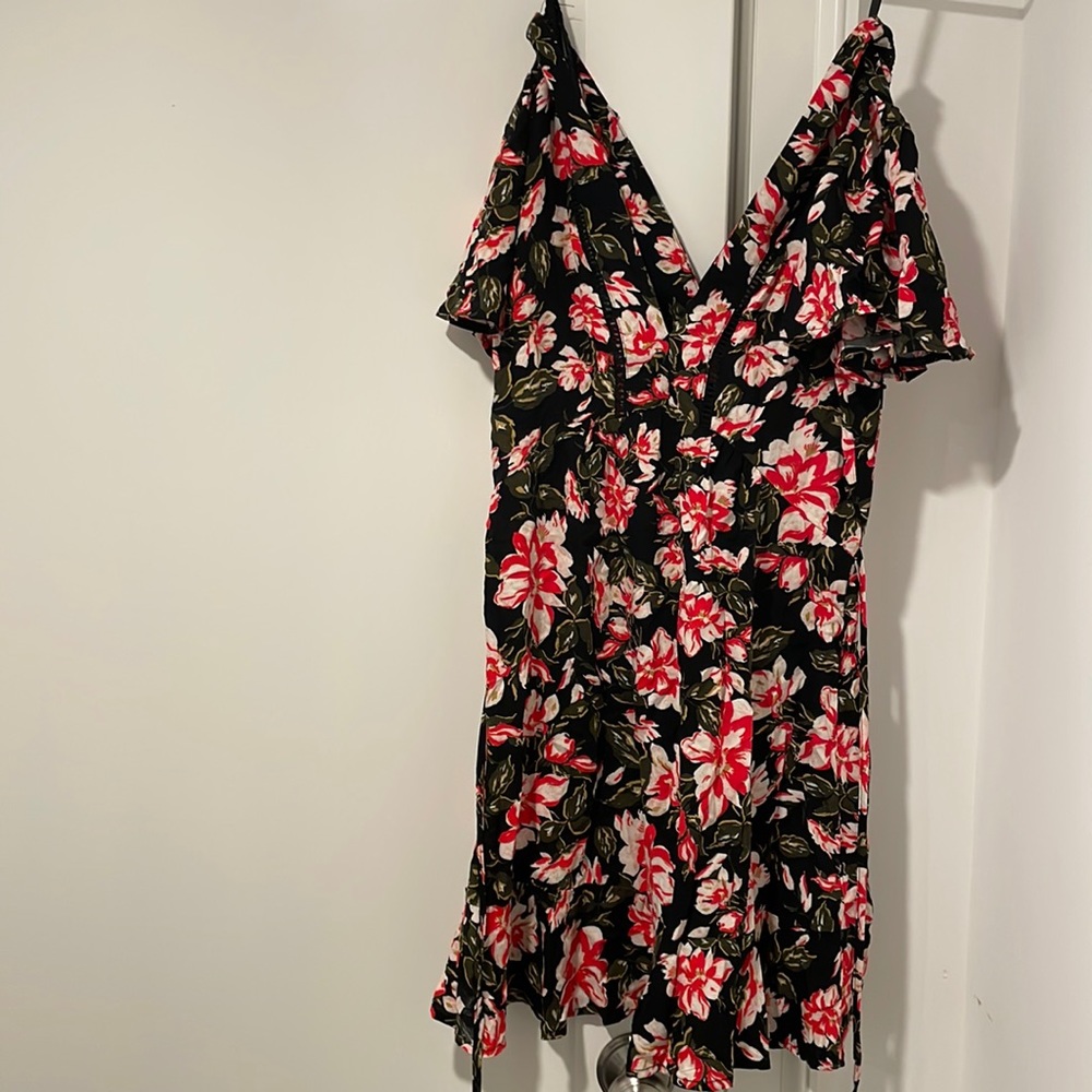 Band of Gypsies dress, black with red flowers size S